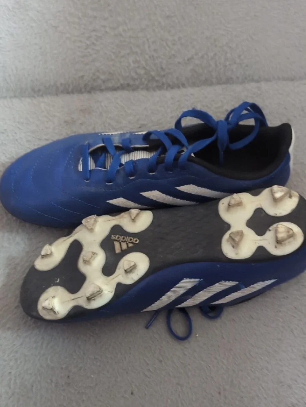 Blue Adidas Youth Soccer Cleats